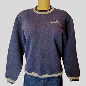 Vintage Chicago Sweater Womens Medium Windy City‎ Wire 90s Blue Textured